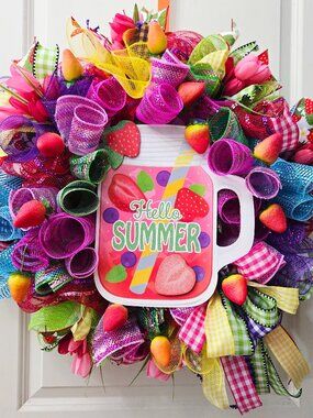 Hello Summer Strawberry Wreath